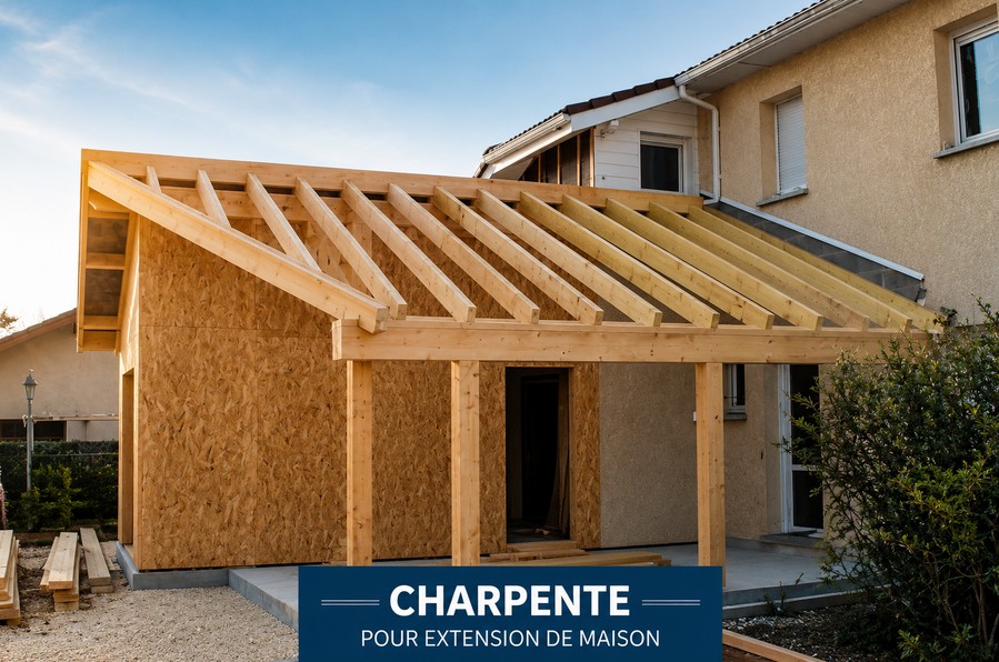 charpente pour extension de maison à Albertville