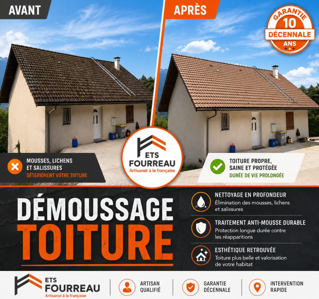 Couvreur sérieux à Albertville pour démoussage de toiture